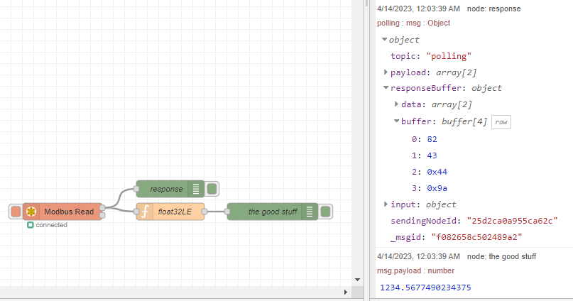 Using msg.responseBuffer.buffer to retrieve each octet